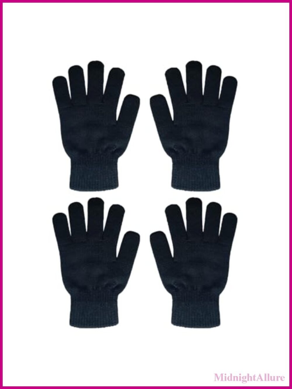 2 Pairs Warm Winter Gloves Stretchy Knit Unisex for Running Driving Hiking